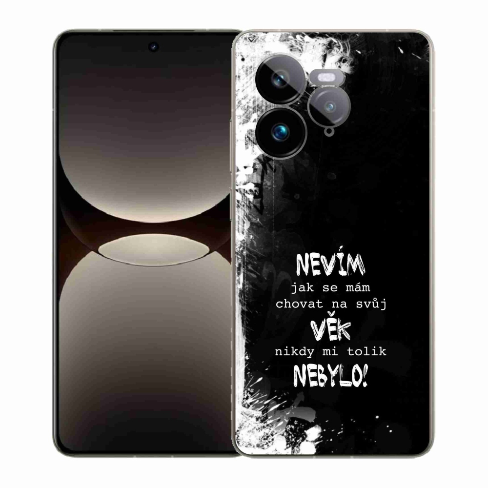 Gélový kryt mmCase na Realme GT 7 Pro 5G - vtipný text 14 čierne pozadie