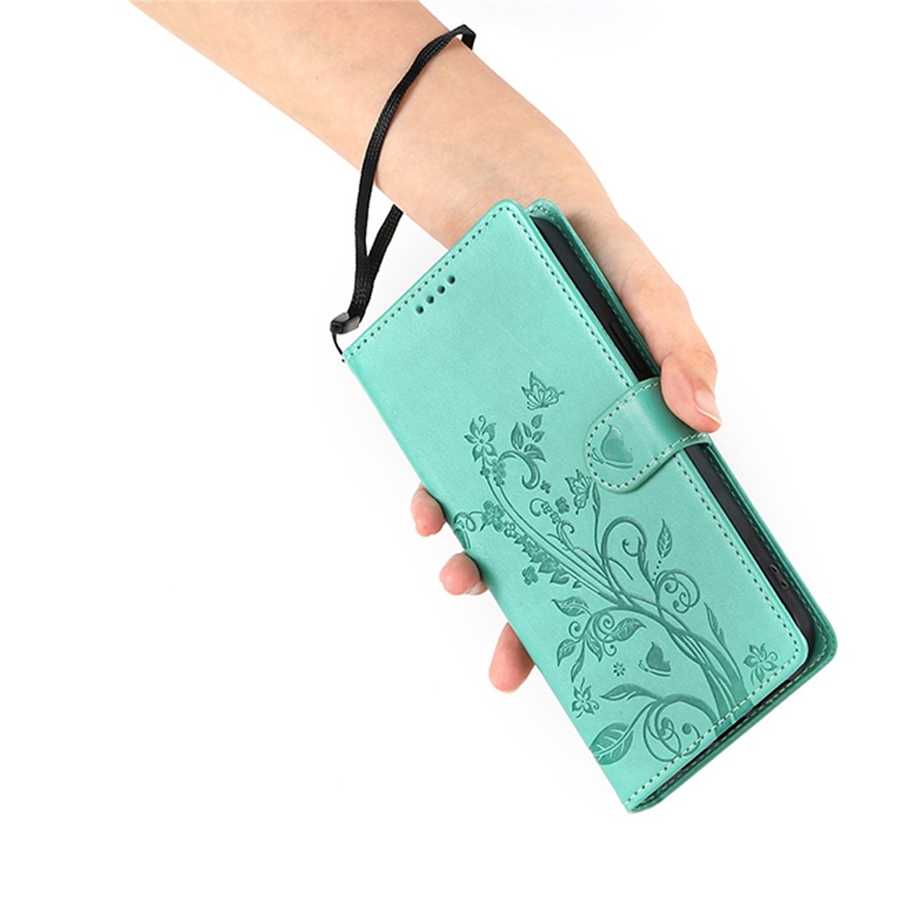 Flowery knižkové puzdro na Xiaomi Redmi 15 5G (169mm) - modrozelené