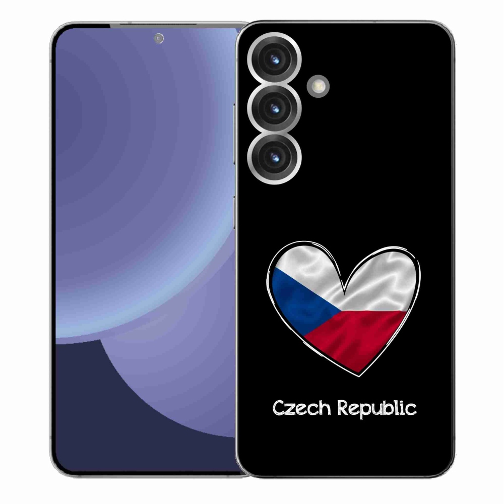 Gélový kryt mmCase na Samsung Galaxy S25+ - vlajka srdca čierne pozadie