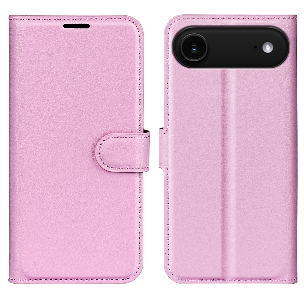 Litchi knižkové púzdro na iPhone 17 Air - ružové