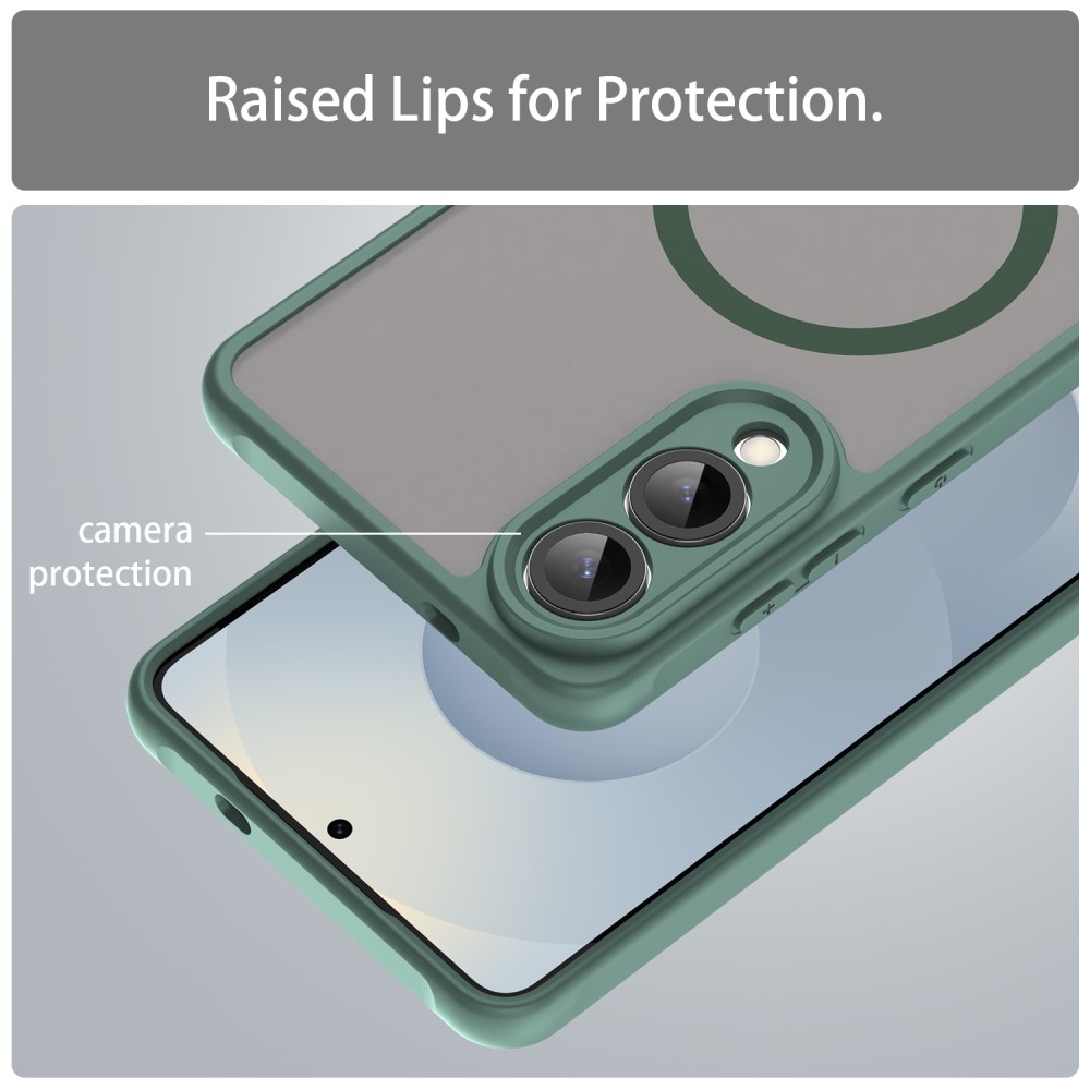 Case matný gélový obal s MagSafe na Samsung Galaxy S25 Edge - zelený