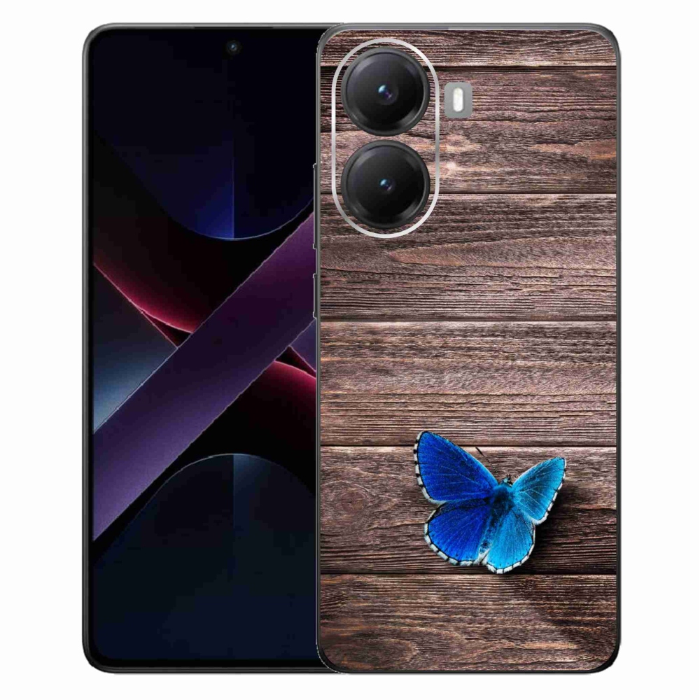Gélový kryt mmCase na Xiaomi Poco X7 Pro 5G - modrý motýľ 1