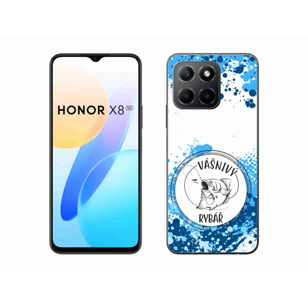 Gélový kryt mmCase na Honor X8 5G/Honor 70 Lite 5G - vášnivý rybár biele pozadie