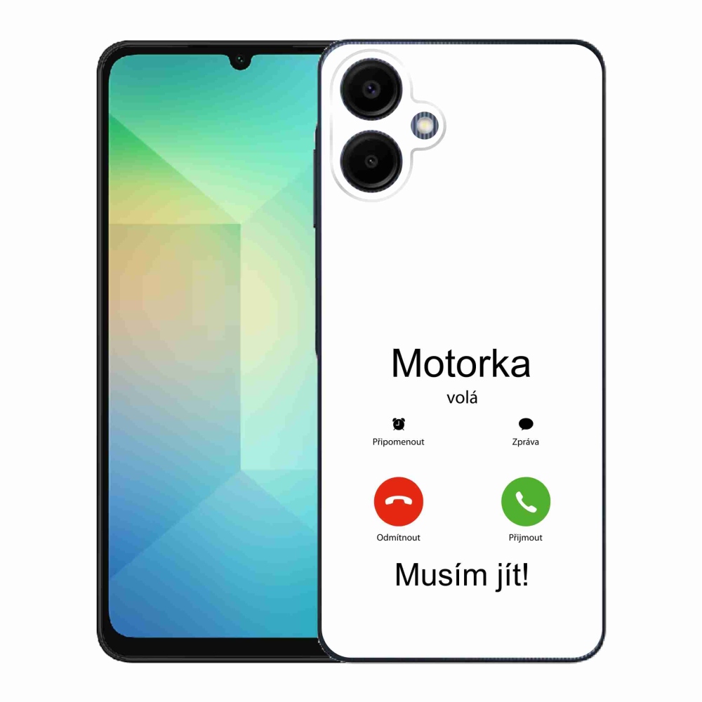 Gélový kryt mmCase na Samsung Galaxy A06 4G - motorka volá biele pozadie