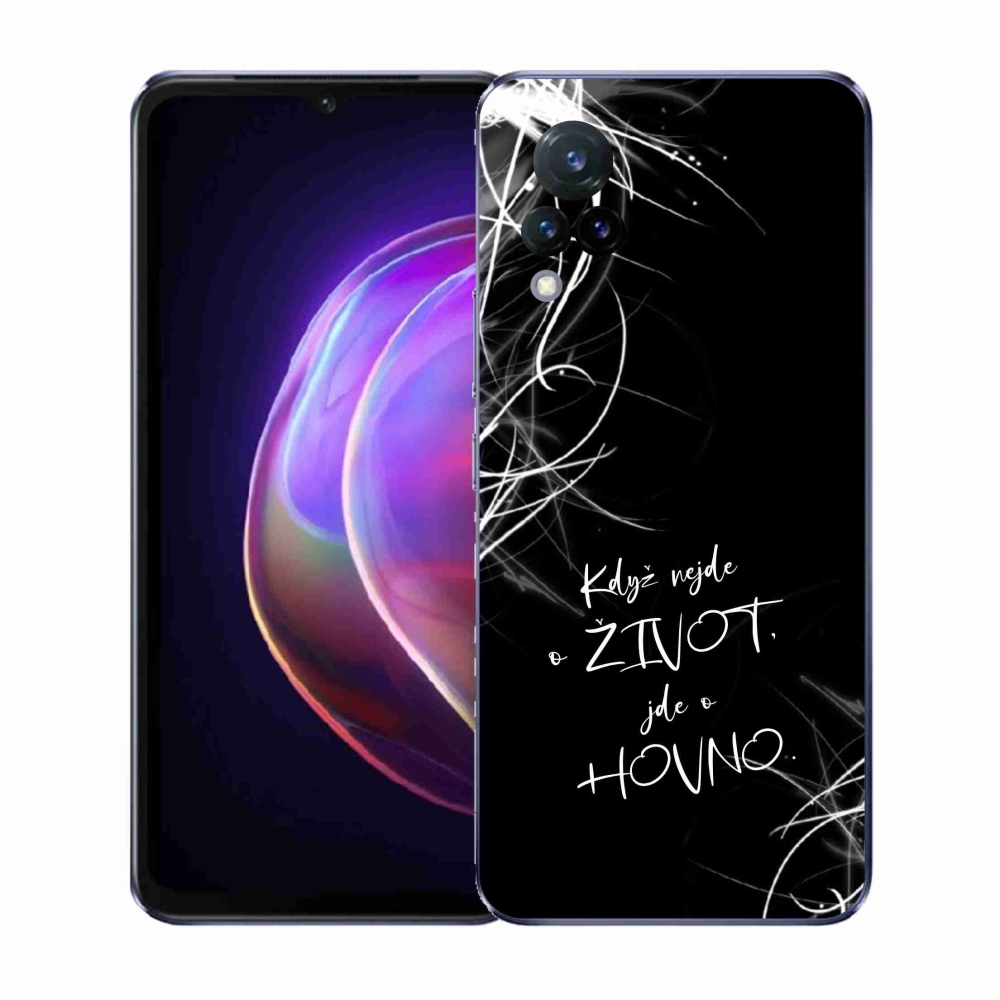 Gélový kryt mmCase na Vivo V21 4G/5G - vtipný text 16 čierne pozadie