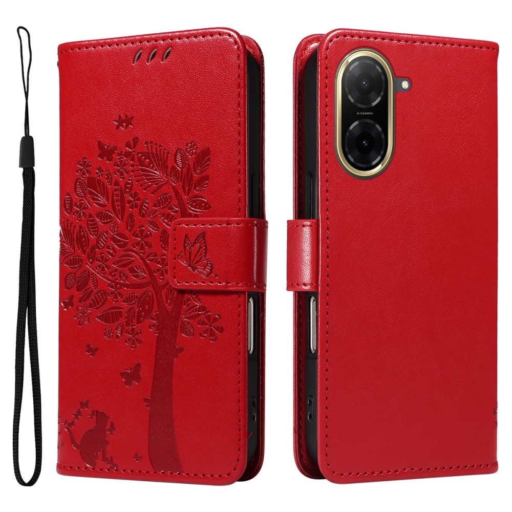 Trees knižkové púzdro na Xiaomi Redmi A5 (173.45x79.35x8.45mm) - červené
