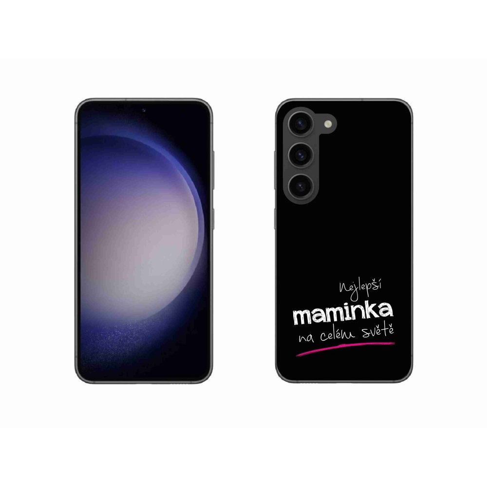 Gélový kryt mmCase na Samsung Galaxy S23 5G - najlepšia mamička 4 čierne pozadie