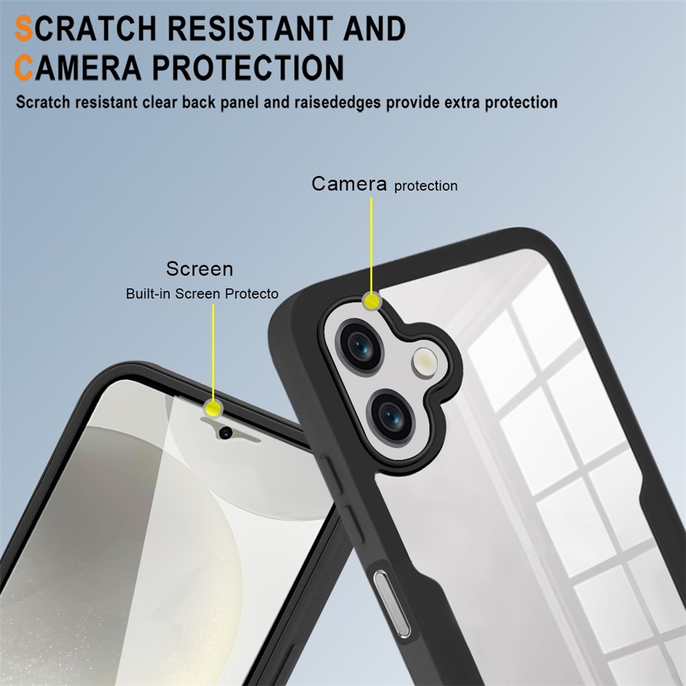Acryl gélový obal s rámčekom pre ochranou displeja na Samsung Galaxy A07 4G - čierny