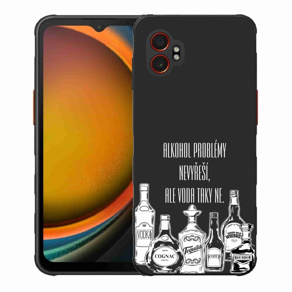 Gélový kryt mmCase na Samsung Galaxy Xcover 7 Pro - vtipný text čierne pozadie
