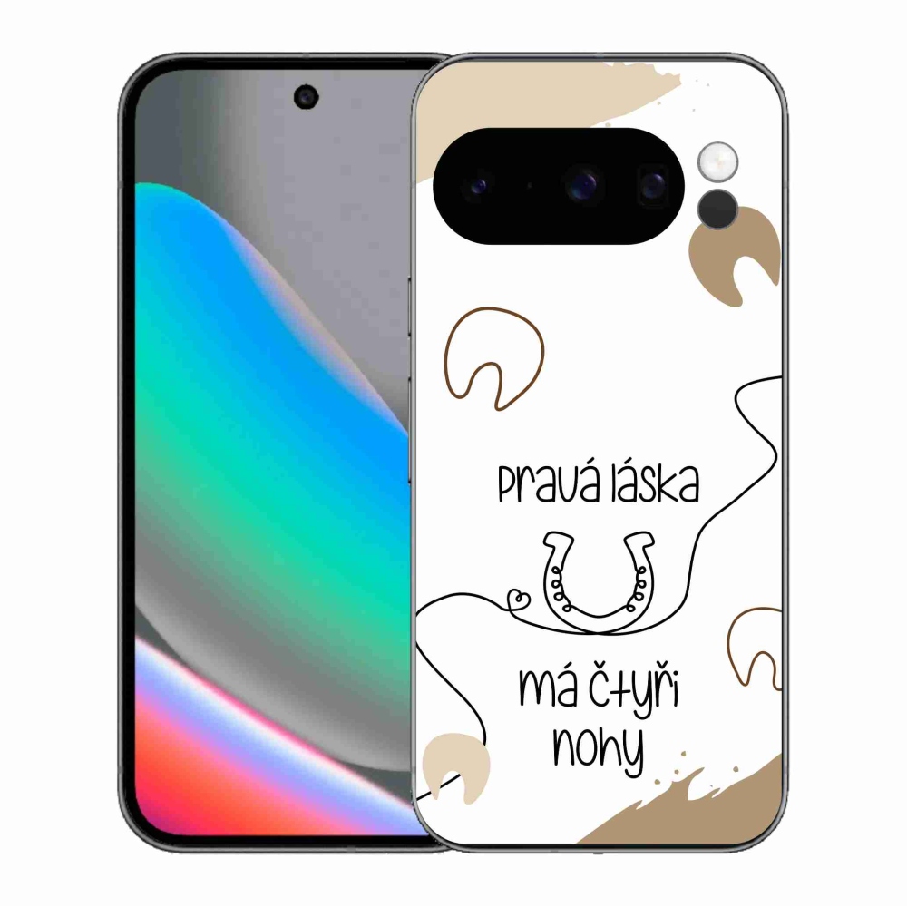 Gélový kryt mmCase na Google Pixel 10 Pro - konský motív biele pozadie