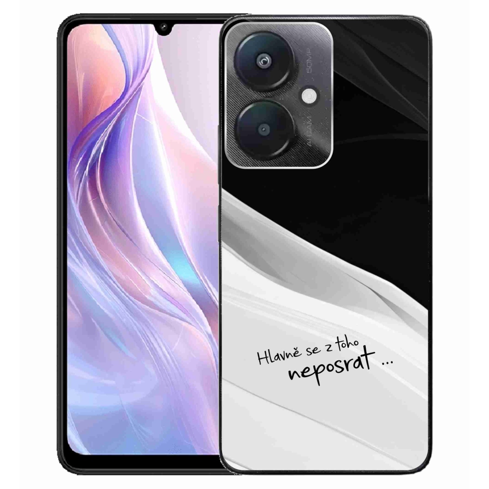 Gélový kryt mmCase na Xiaomi Redmi 13C 5G - vtipný text 13 bieločierne pozadie