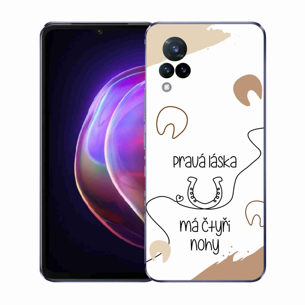Gélový kryt mmCase na Vivo V21 4G/5G - konský motív biele pozadie