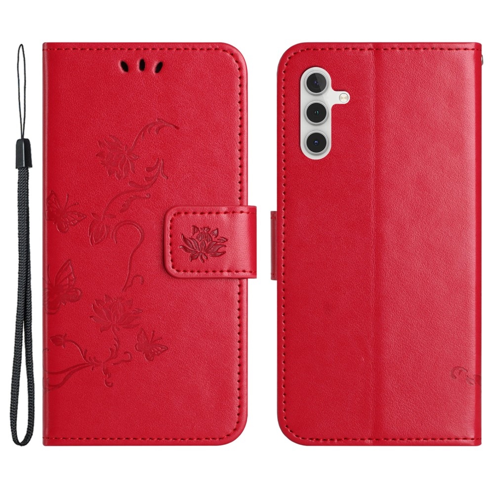 Flower knižkové púzdro na Samsung Galaxy S24+ - červené