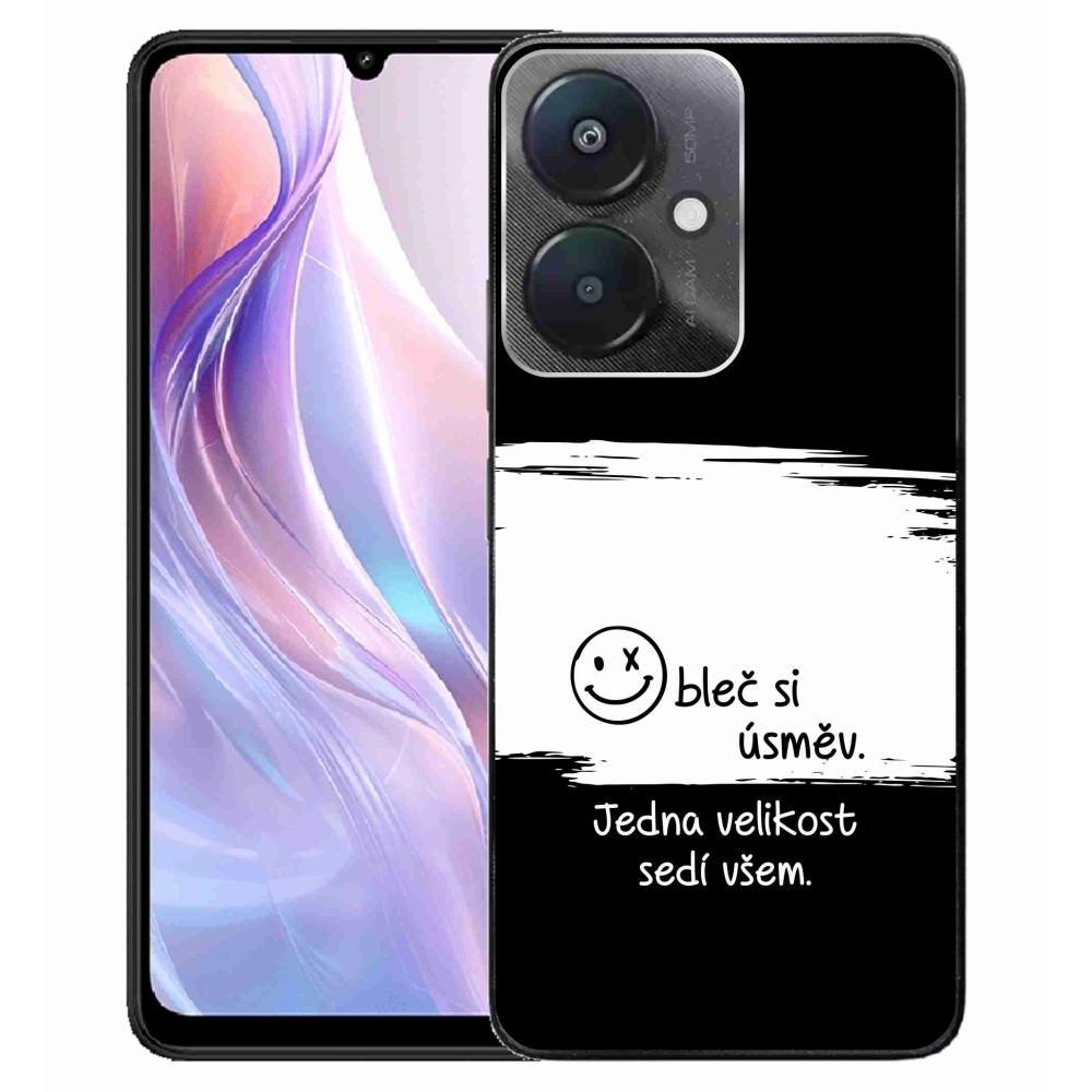 Gélový kryt mmCase na Xiaomi Redmi 13C 5G - vtipný text 8 bieločierne pozadie