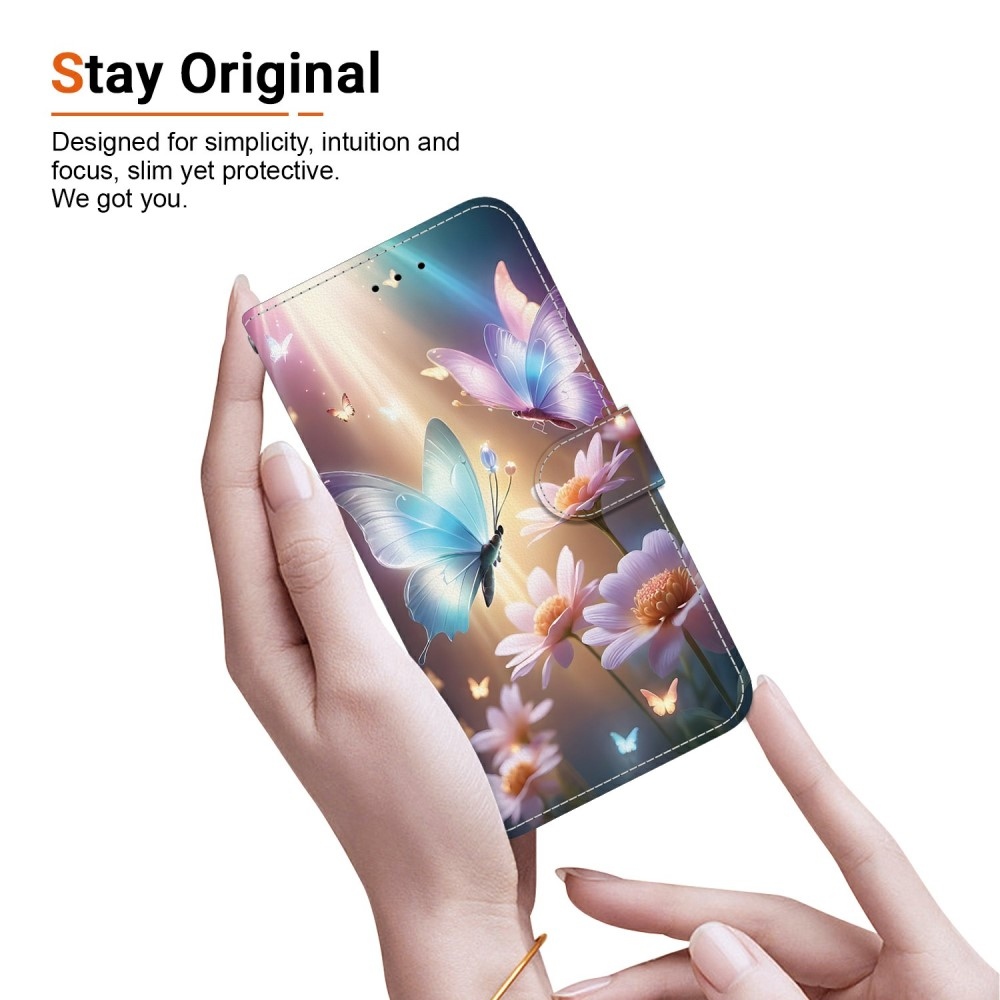 Versatile knižkové púzdro na Samsung Galaxy A06 4G - motýle a margaréty