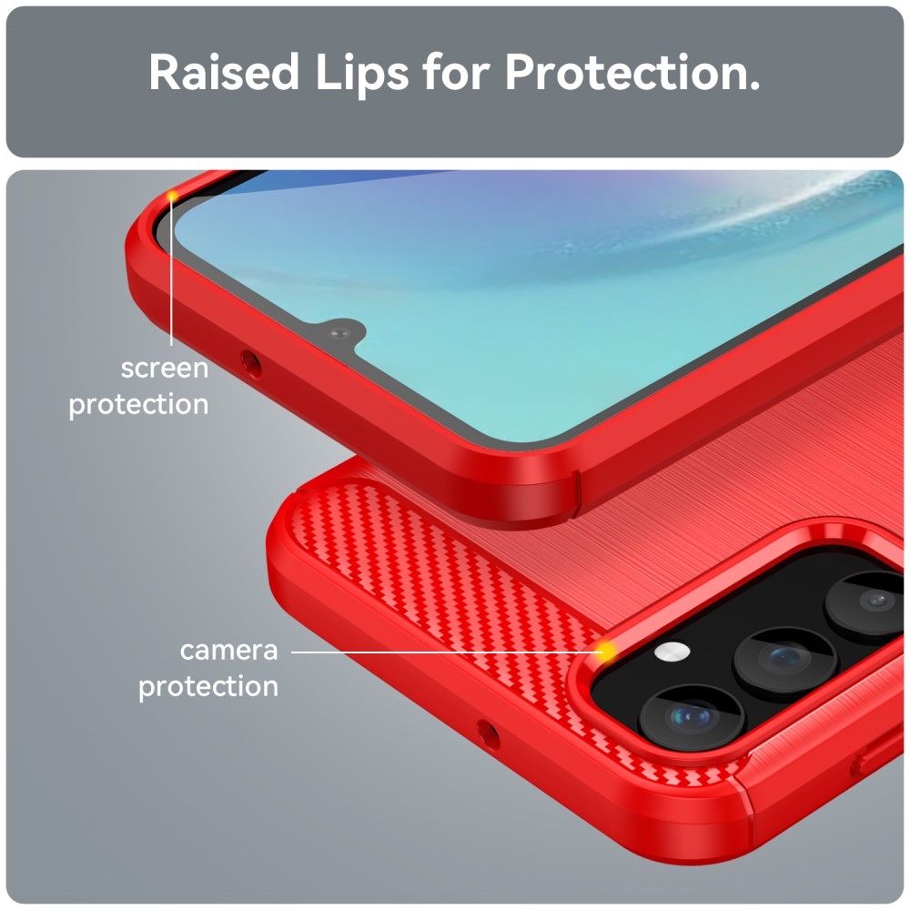 Carbon odolný gélový obal na Samsung Galaxy A25 5G - červený