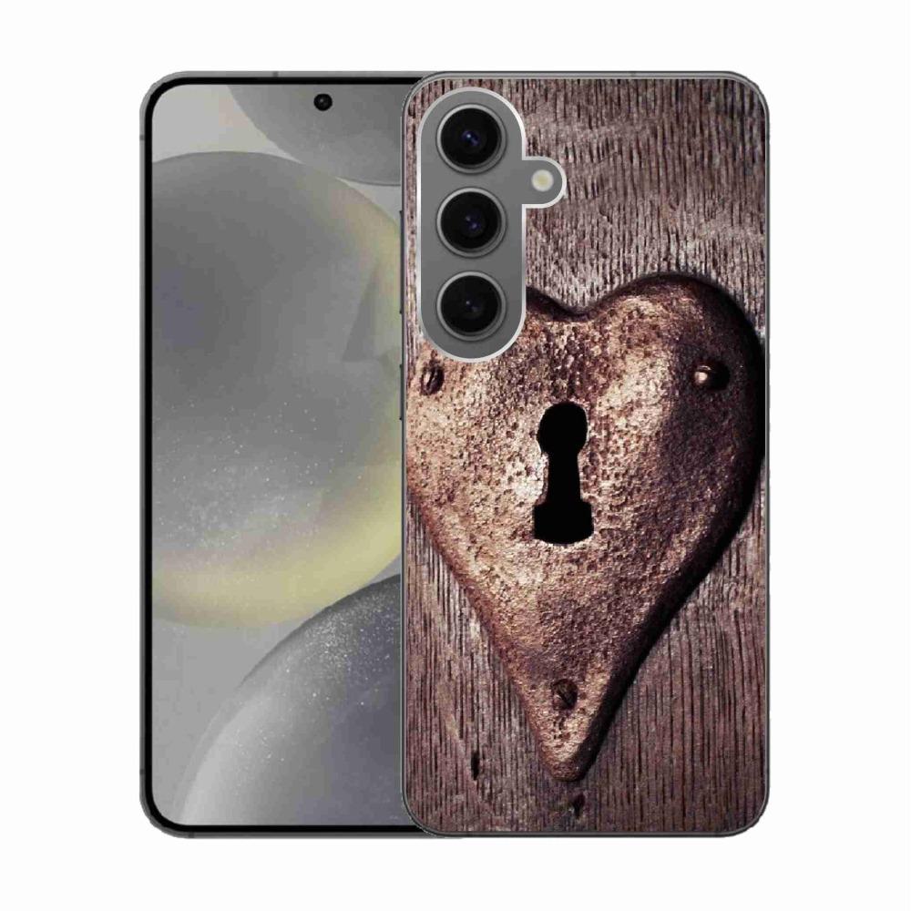Gélový kryt mmCase na Samsung Galaxy S24 - zámok v tvare srdca
