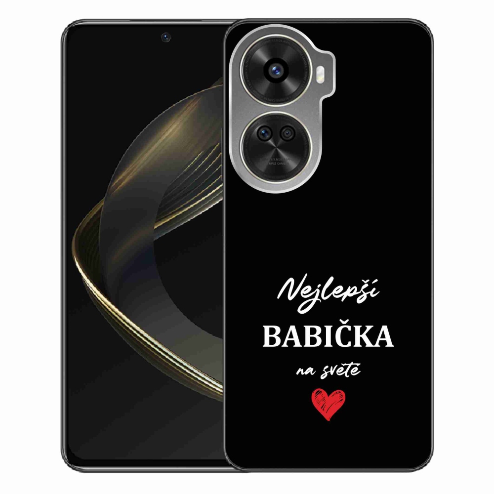 Gélový kryt mmCase na Huawei Nova 12 SE - najlepšia babička 1 čierne pozadie
