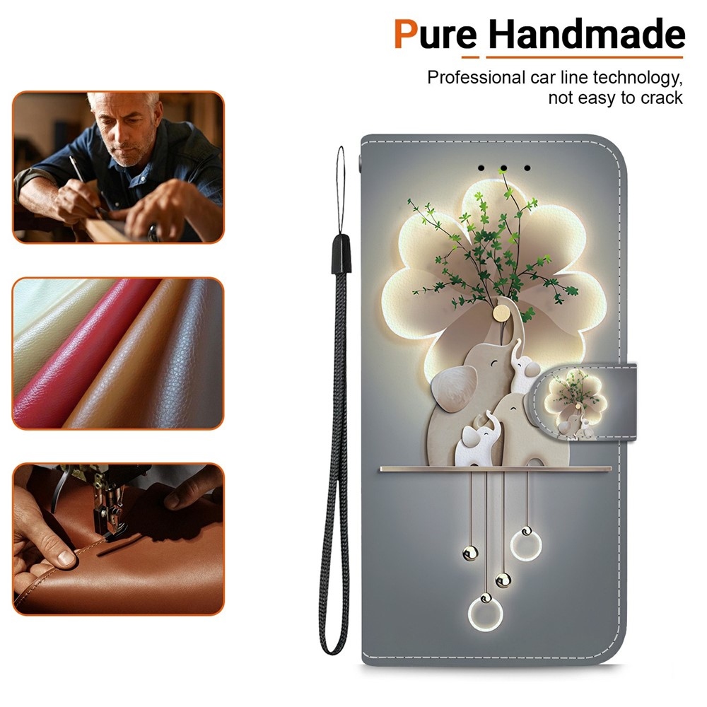 Versatile knižkové púzdro na Xiaomi Redmi 15 4G (171mm) - slony