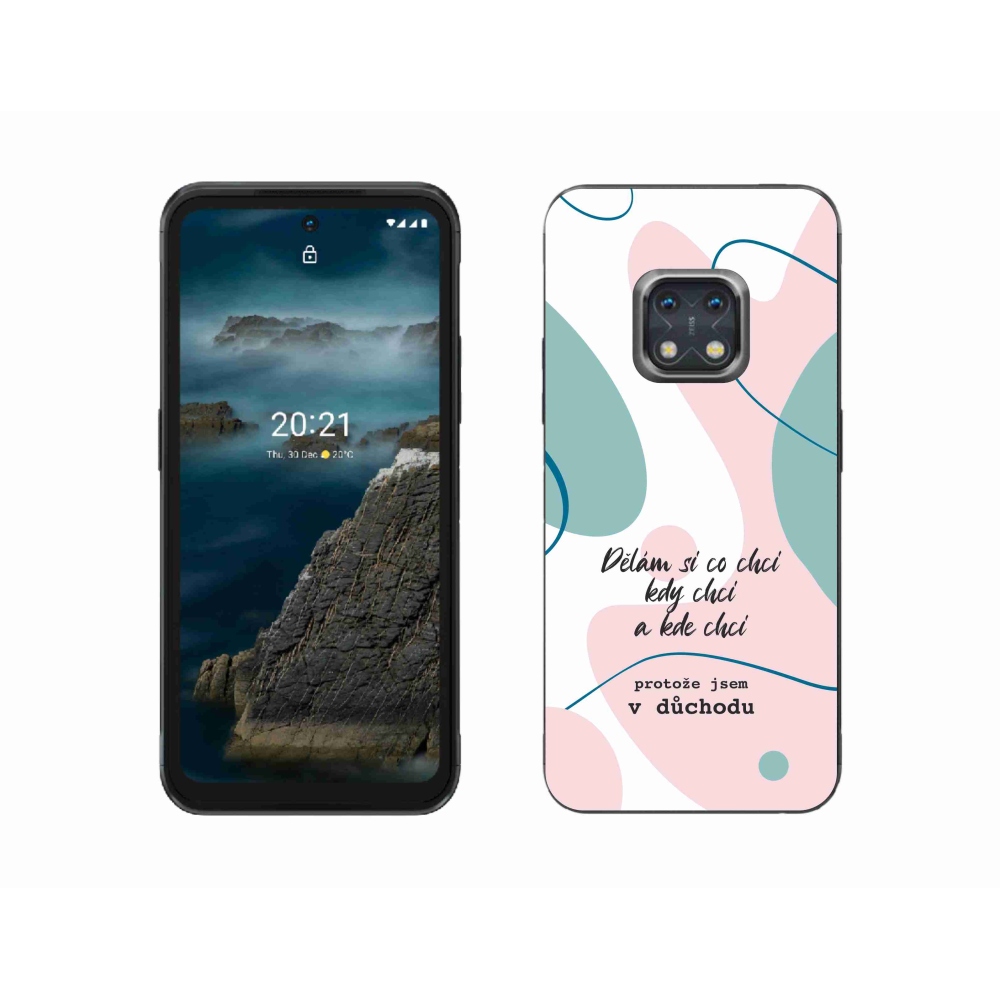 Gélový kryt mmCase na Nokia XR20 - vtipný text 10 biele pozadie