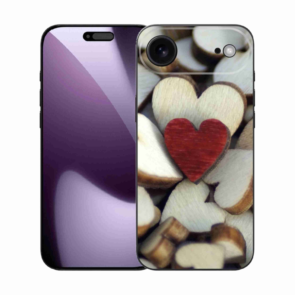 Gélový kryt mmCase na iPhone 17 Air - gravírované červené srdce