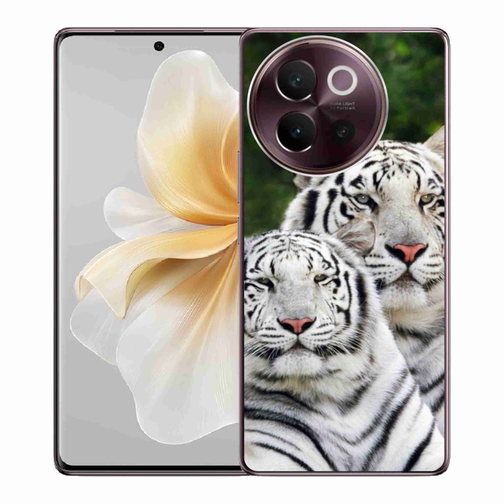 Gélový obal mmCase na Vivo V40 Lite 5G - bieli tigre