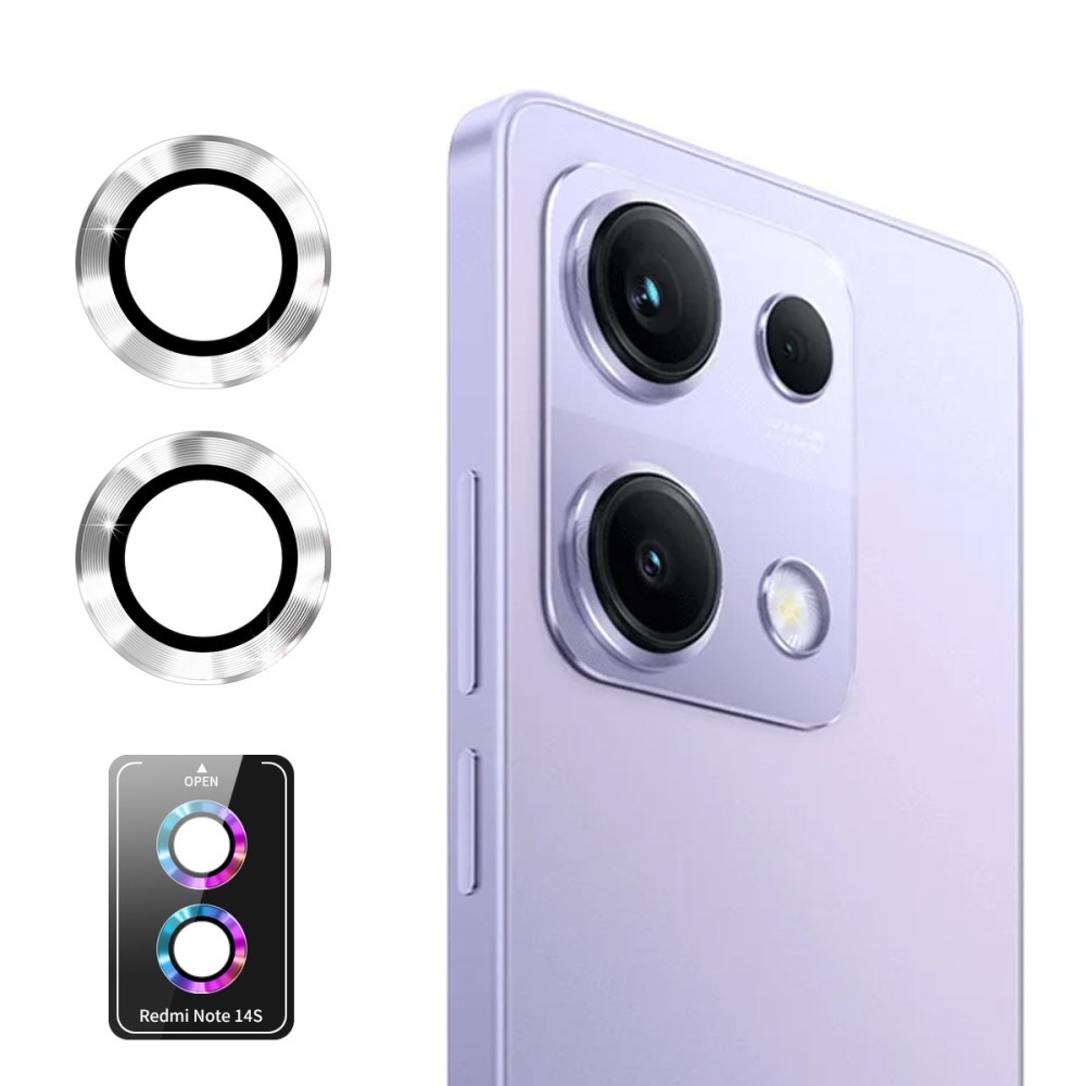 ENK Metal sklo šošovky fotoaparátu na Xiaomi Redmi Note 14S (samostatné sklá) - strieborné