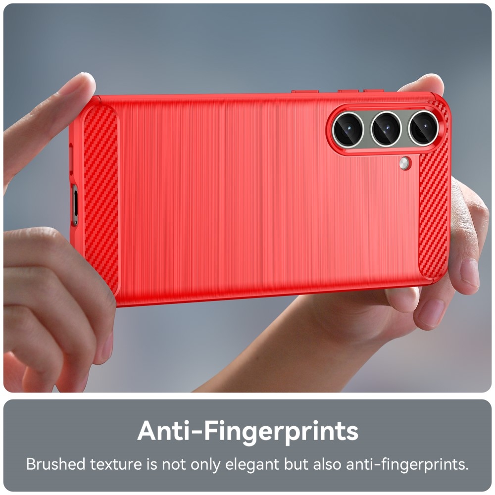 Carbon odolný gélový obal na Samsung Galaxy S24+ - červený