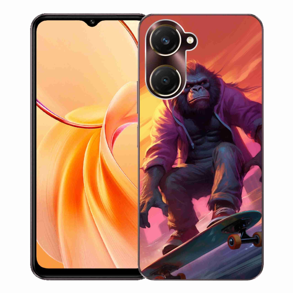 Gélový kryt mmCase na Vivo Y28s 5G - gorila na skateboarde