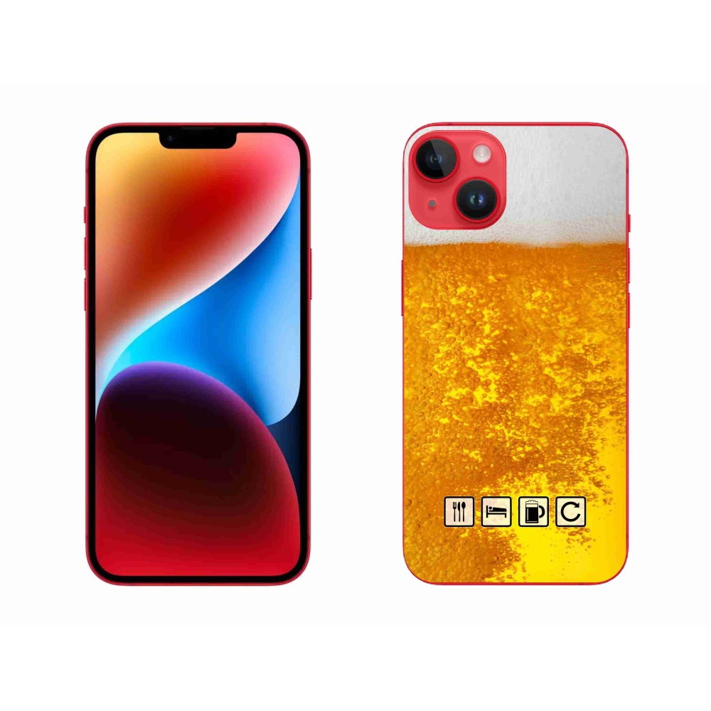 Gélový kryt mmCase na iPhone 14 Plus - pivný motív 3