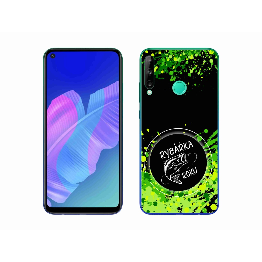 Gélový kryt mmCase na Huawei P40 Lite E - rybárka roku čierne pozadie