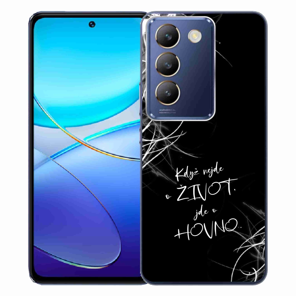 Gélový kryt mmCase na Vivo V40 SE 4G/5G - vtipný text 16 čierne pozadie