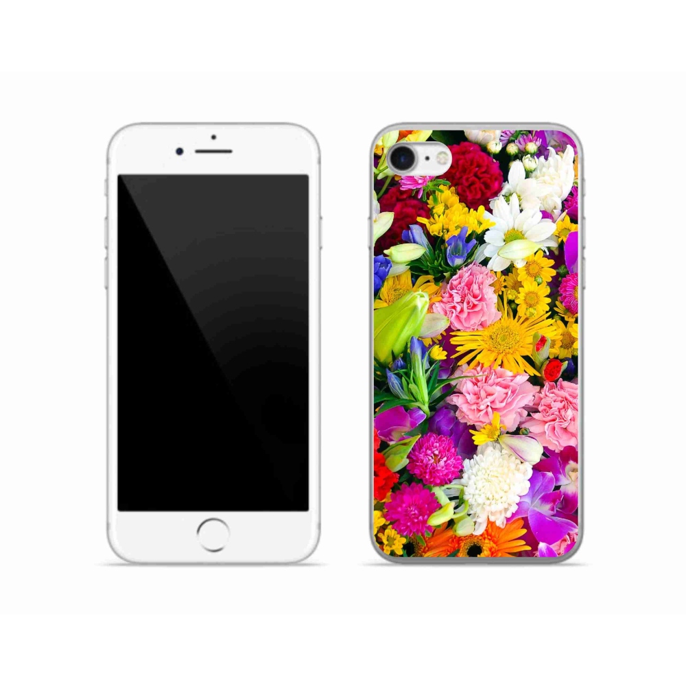 Gélový kryt mmCase na iPhone SE (2020) - kvety 12