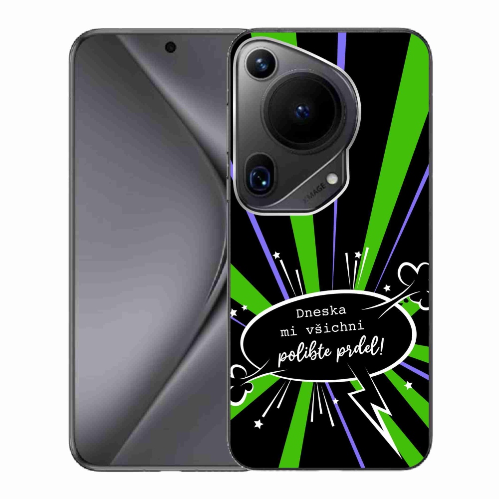 Gélový kryt mmCase na Huawei Pura 70 Ultra - vtipný text 15 čierne pozadie