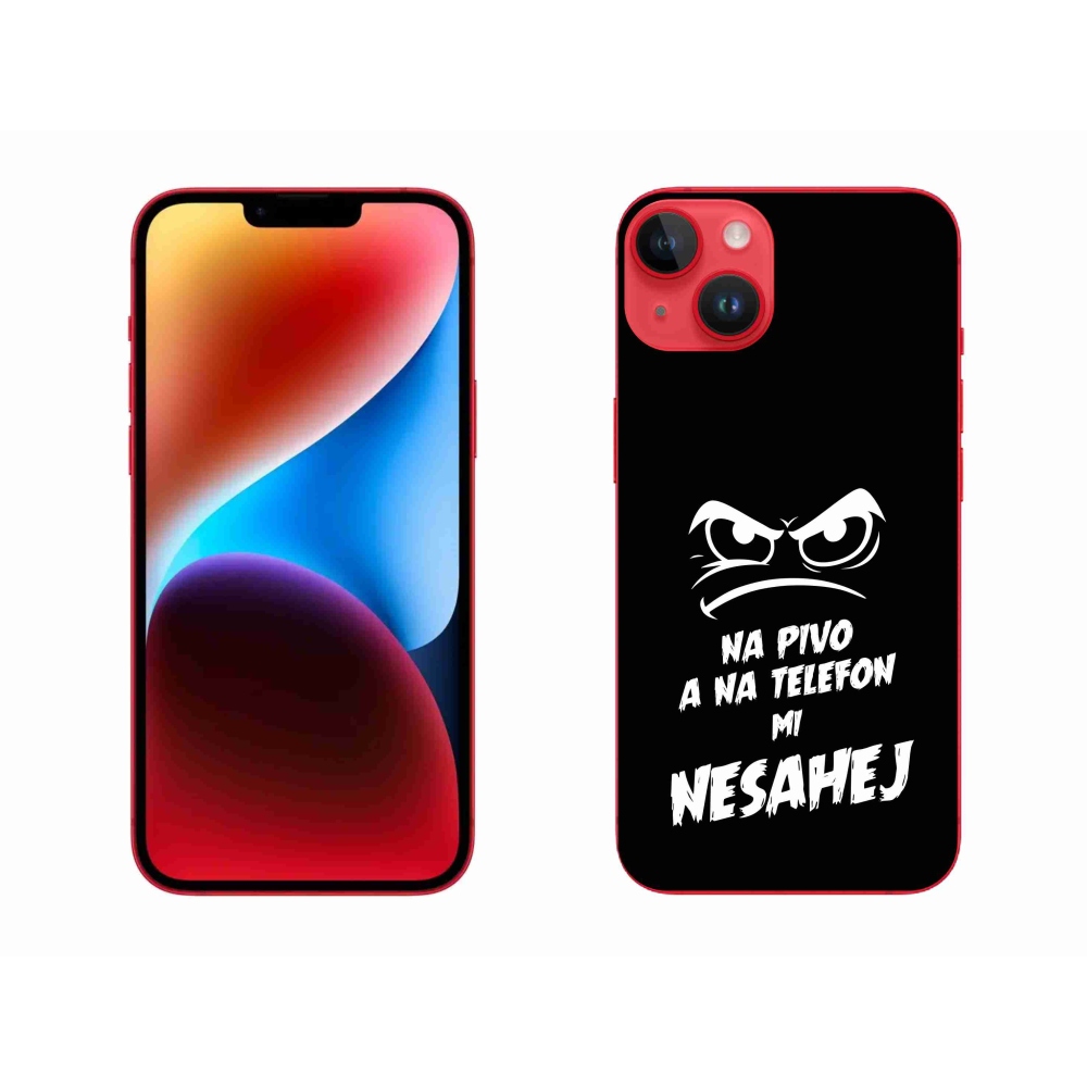 Gélový kryt mmCase na iPhone 14 Plus - pivný motív 2 čierne pozadie