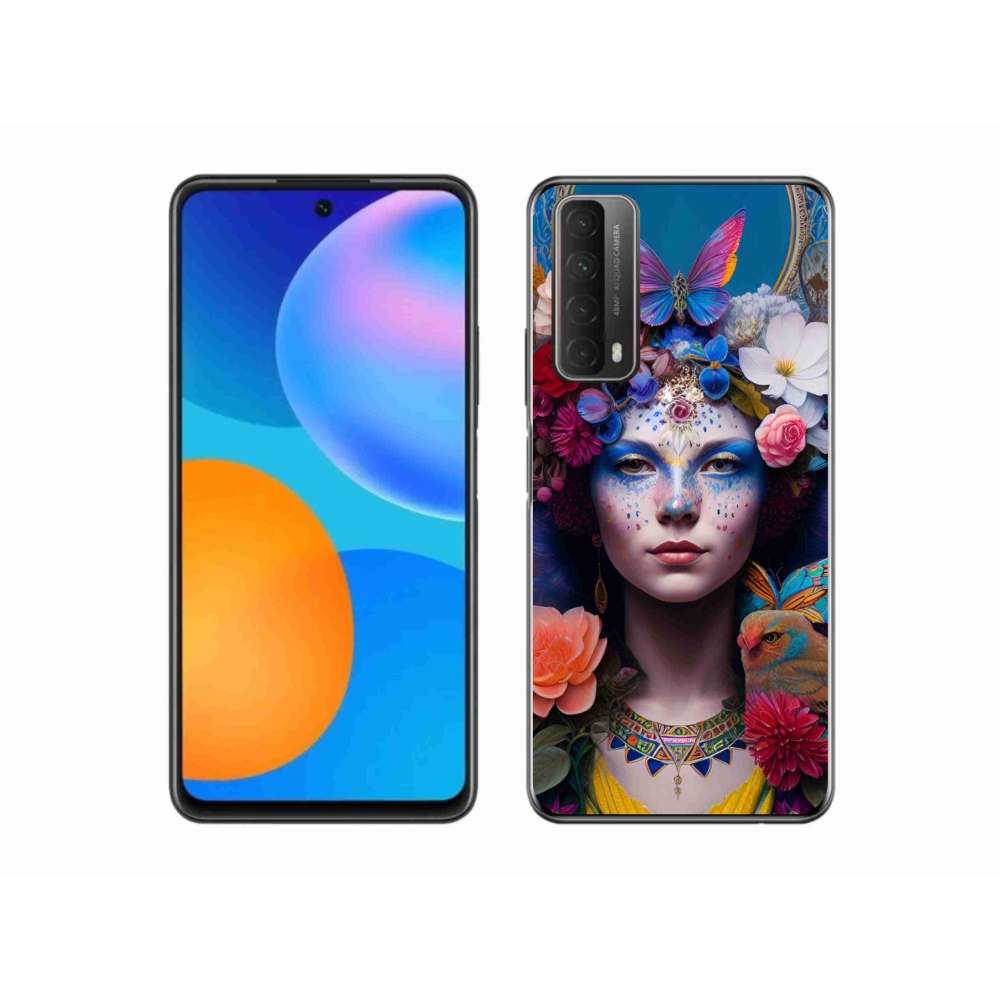 Gelový kryt mmCase na Huawei P Smart (2021) - žena s květinami