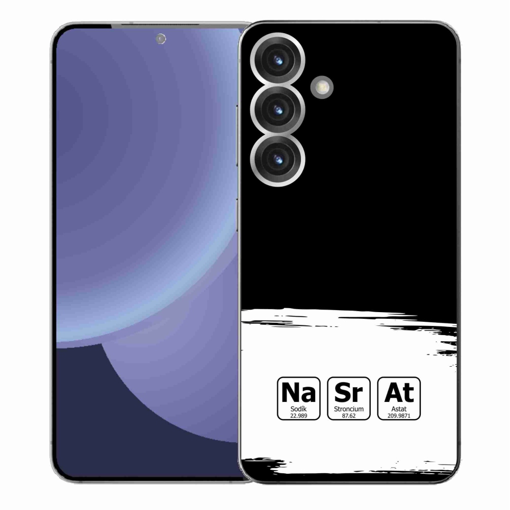 Gélový kryt mmCase na Samsung Galaxy S25+ - chemické prvky bieločierne pozadie