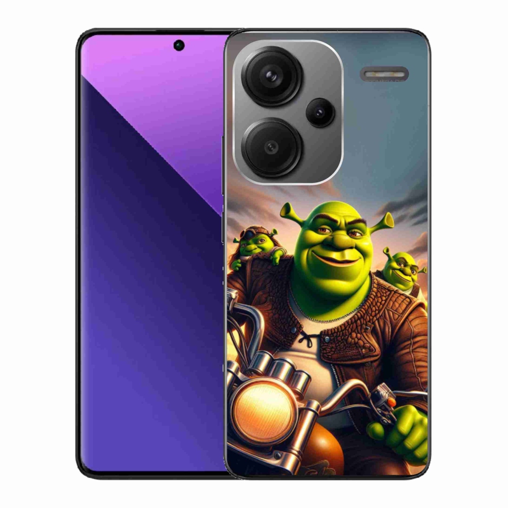 Gélový kryt mmCase na Xiaomi Redmi Note 13 Pro+ 5G - shrek na motorke