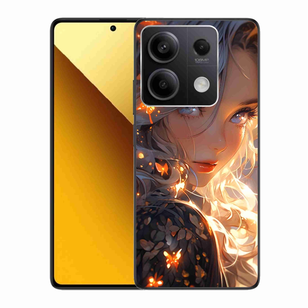 Gélový kryt mmCase na Xiaomi Redmi Note 13 5G - dievča a motýle