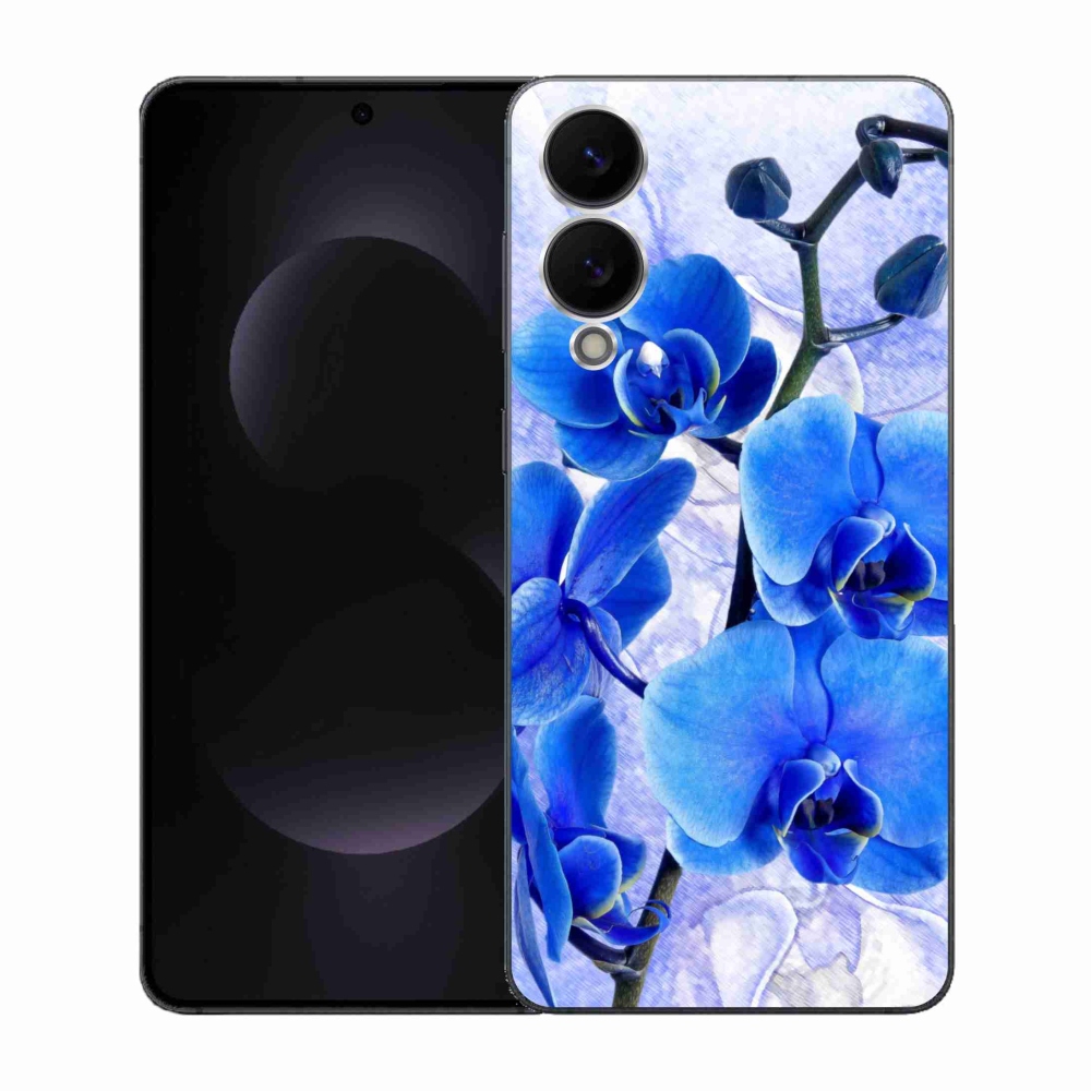 Gélový kryt mmCase na Samsung Galaxy S25 Edge - modré kvety