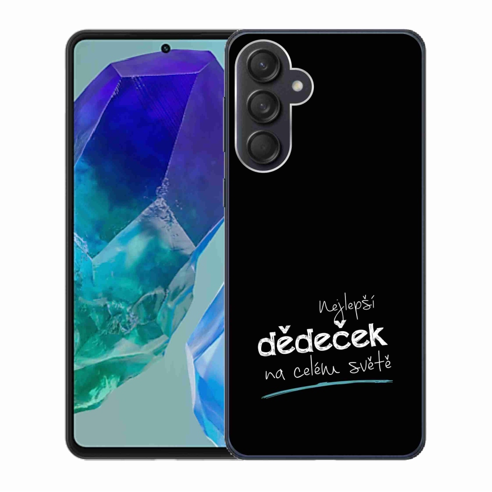 Gélový kryt mmCase na Samsung Galaxy M55 5G - najlepší starý otec 3 čierne pozadie