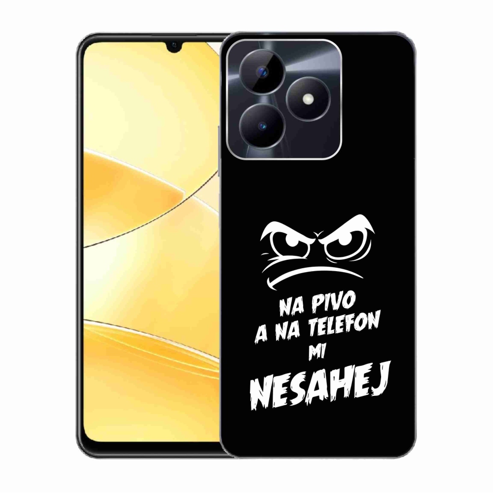Gélový kryt mmCase na Realme C51/C53 - pivný motív 2 čierne pozadie