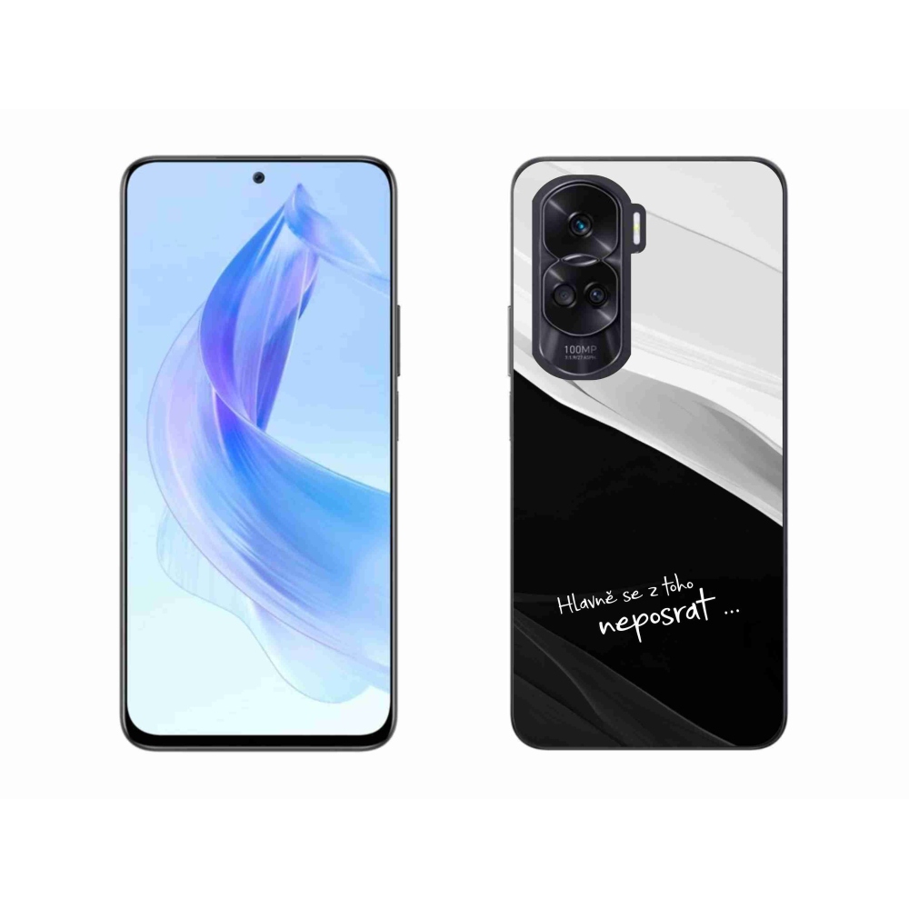 Gélový kryt mmCase na Honor 90 Lite - vtipný text 13 čiernobiele pozadie