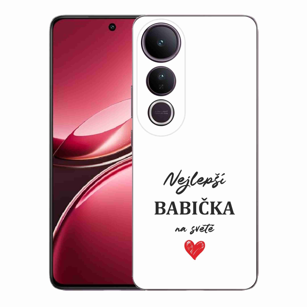 Gélový kryt mmCase na Vivo V50 Lite 4G/5G - najlepšia babička 1 biele pozadie
