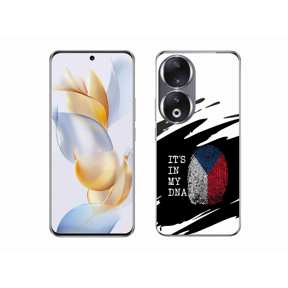Gélový kryt mmCase na Honor 90 - vlajka odtlačok prsta čiernobiele pozadie