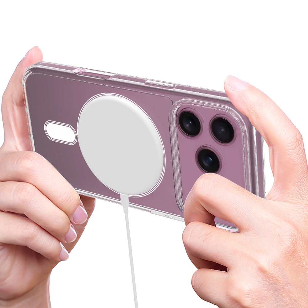 Acryle gélový obal s pevným chrbtom a MagSafe na iPhone 17 Pro - priehľadný