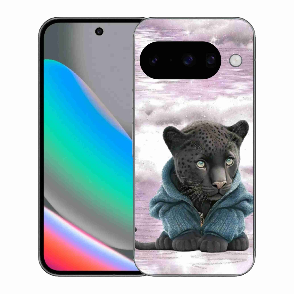 Gélový kryt mmCase na Google Pixel 10 - čierny panter vo svetri