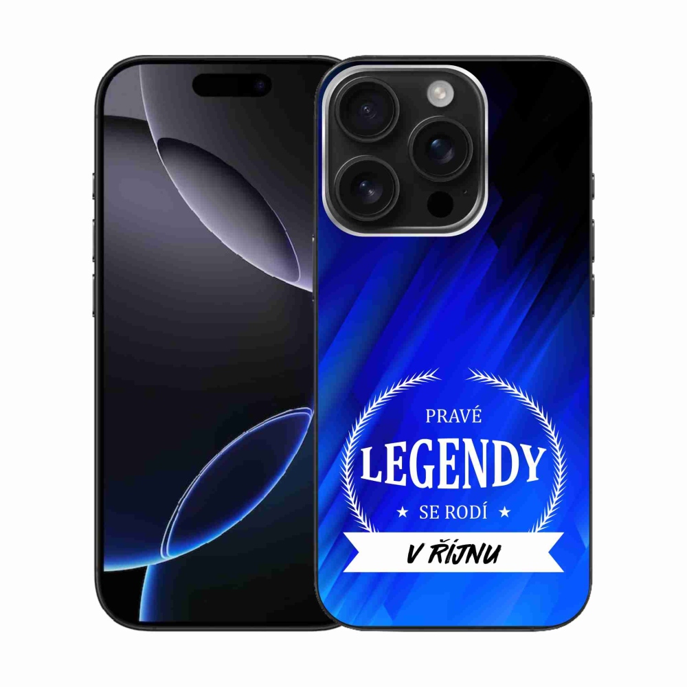 Gélový kryt mmCase na iPhone 16 Pro - legendy v októbri modré pozadí