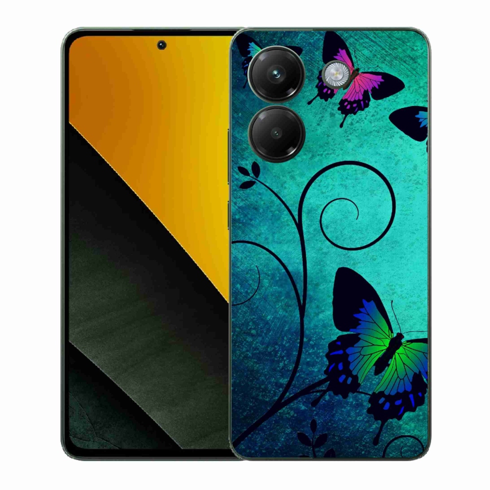 Gélový kryt mmCase na Xiaomi Poco M7 Pro 5G - farební motýle