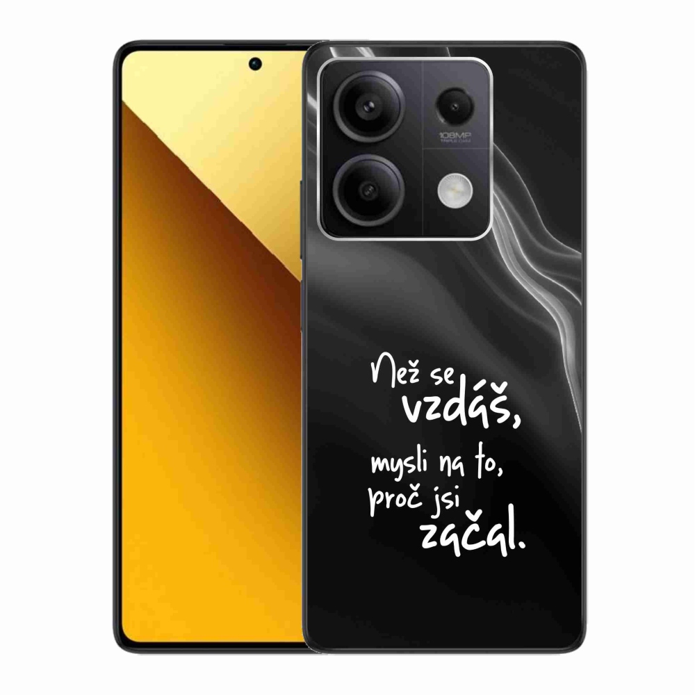 Gélový kryt mmCase na Xiaomi Redmi Note 13 5G - citát 2 čierne pozadie